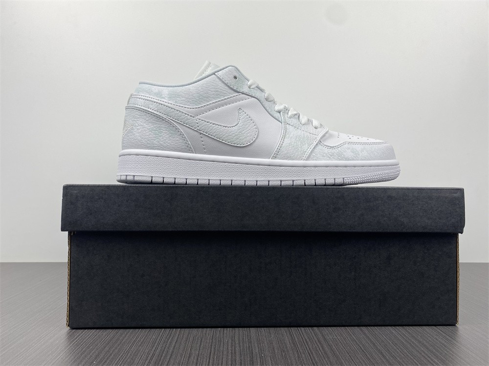 jordan 1 low triple white tumbled leather - 553558-130
