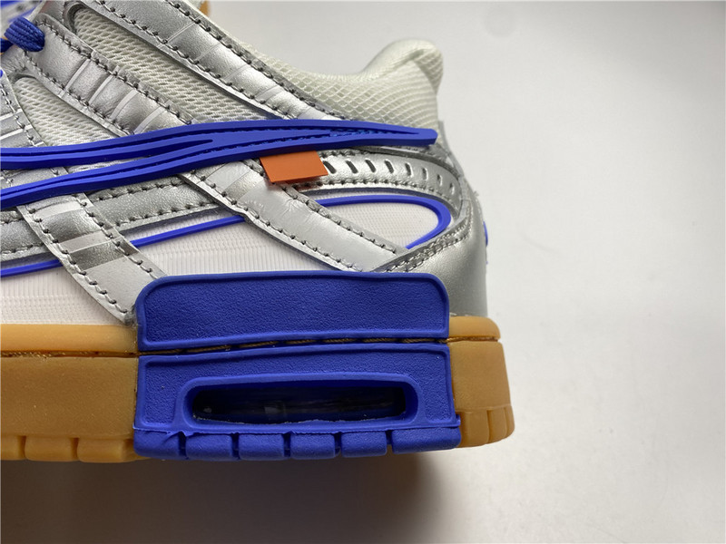 owt x nike air rubber dunk “university blue” cu6015-100