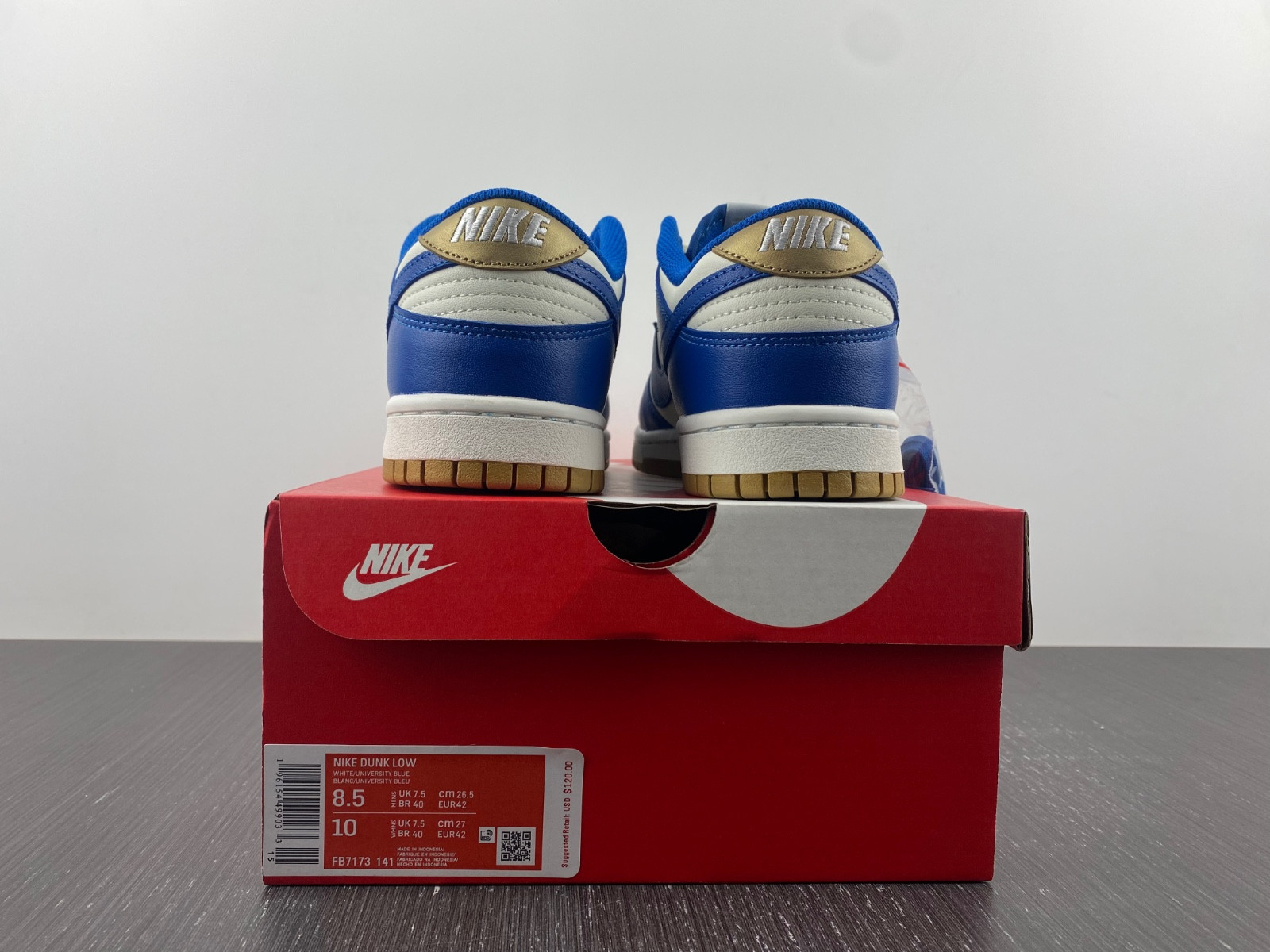 nike dunk low royal blue gold fb7173-141