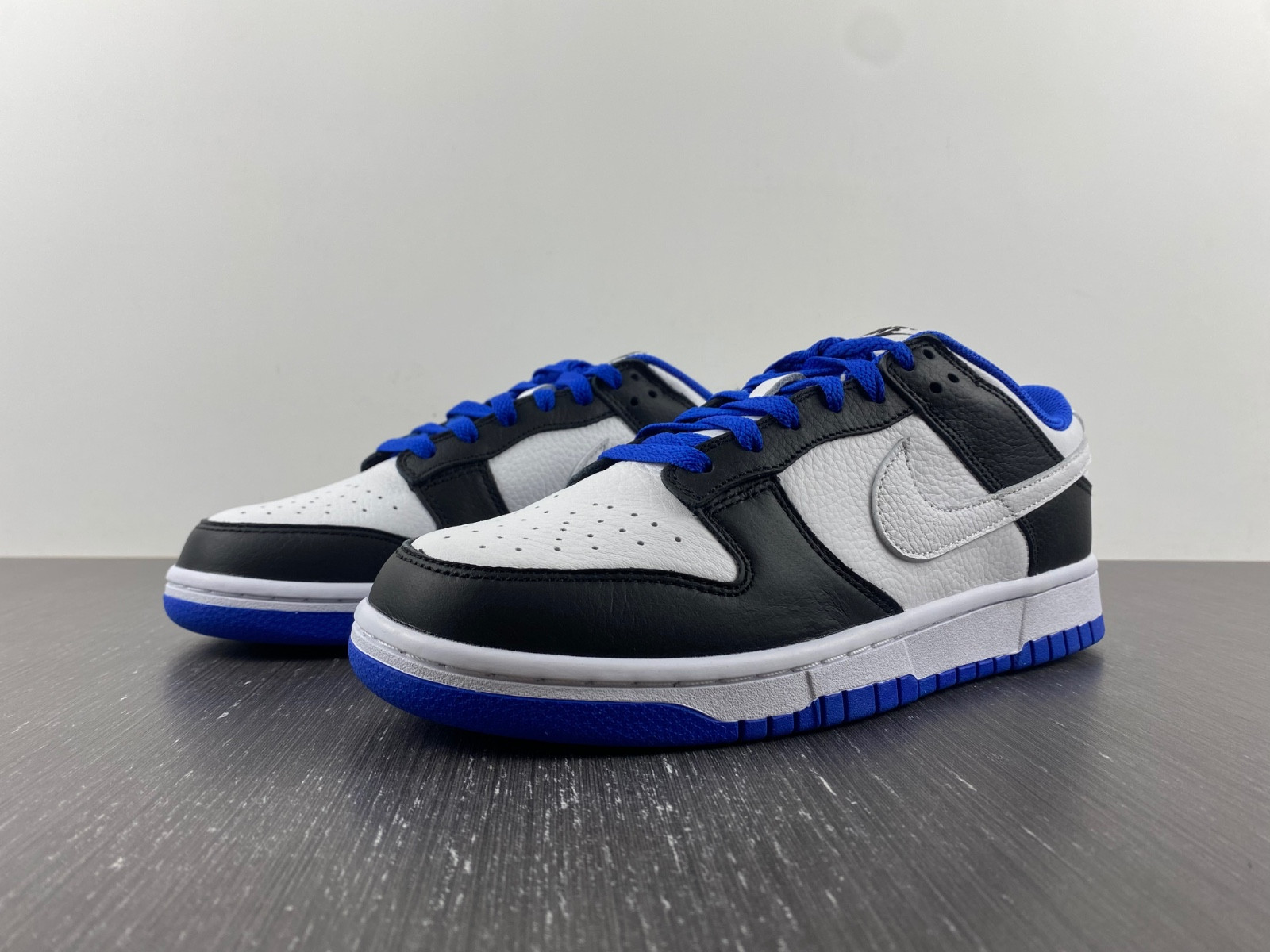 nike dunk low white black royal - fd9064-110