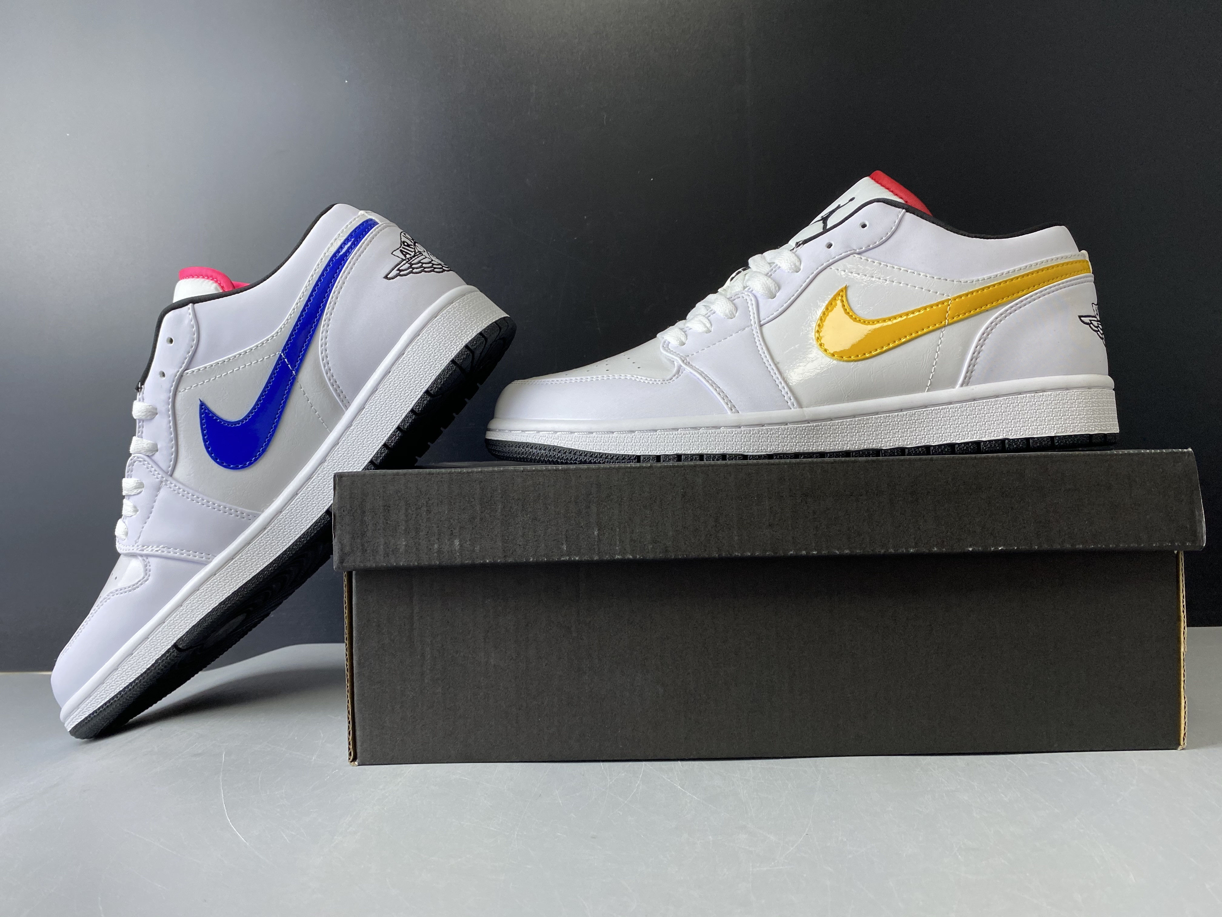 jordan 1 low white multi-color - cw7009-100