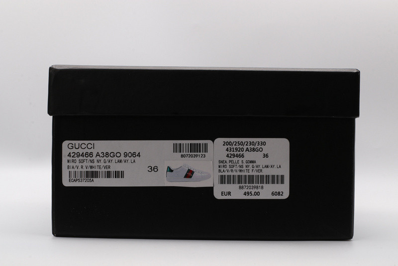 G*u*i ace embroidered low-top sneaker white with bee