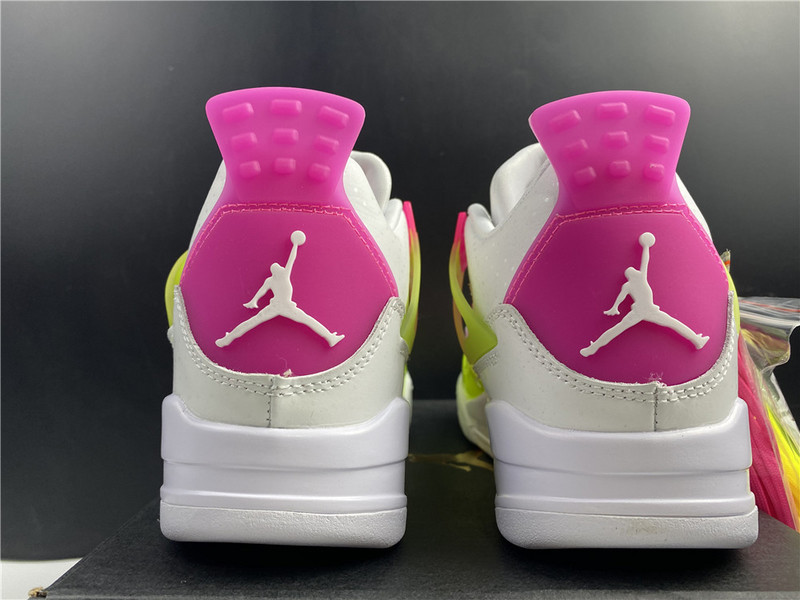jordan 4 retro white lemon pink (gs) - cv7808-100