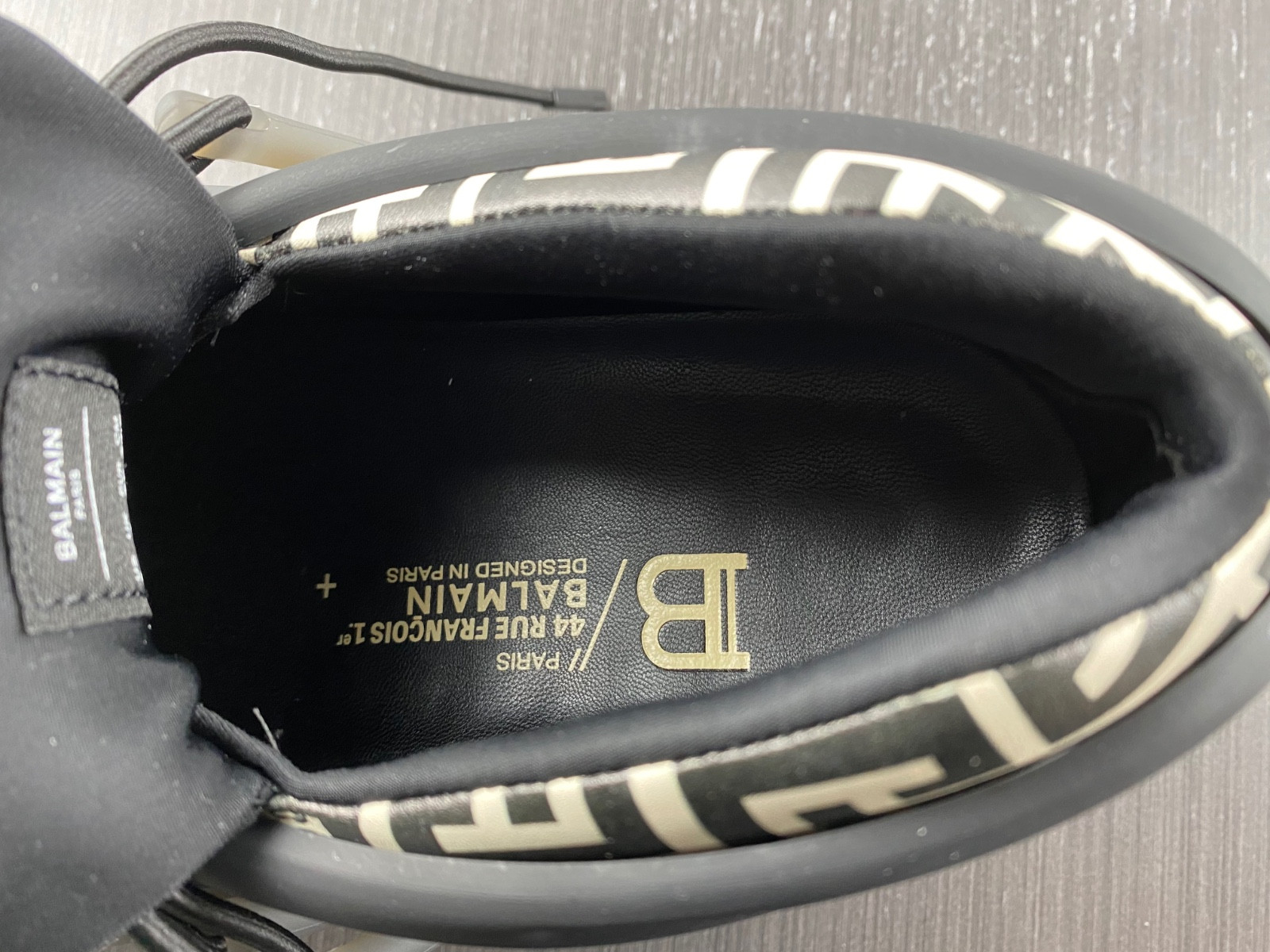 balmain neoprene and leather unicorn low-top sneakers