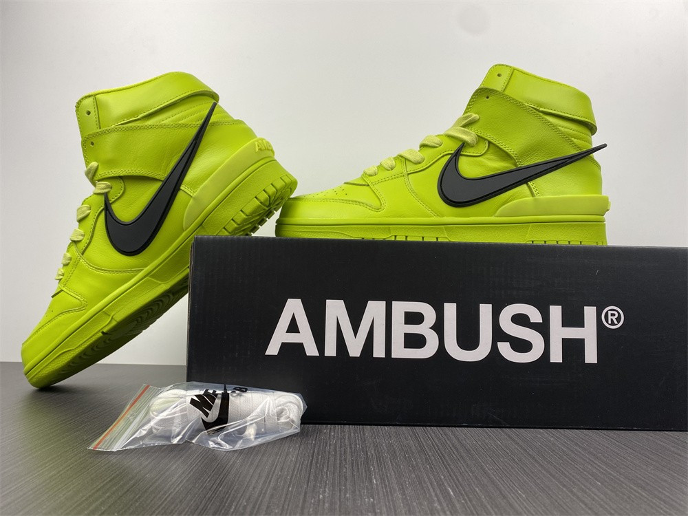 nike dunk high ambush flash lime - cu7544-300