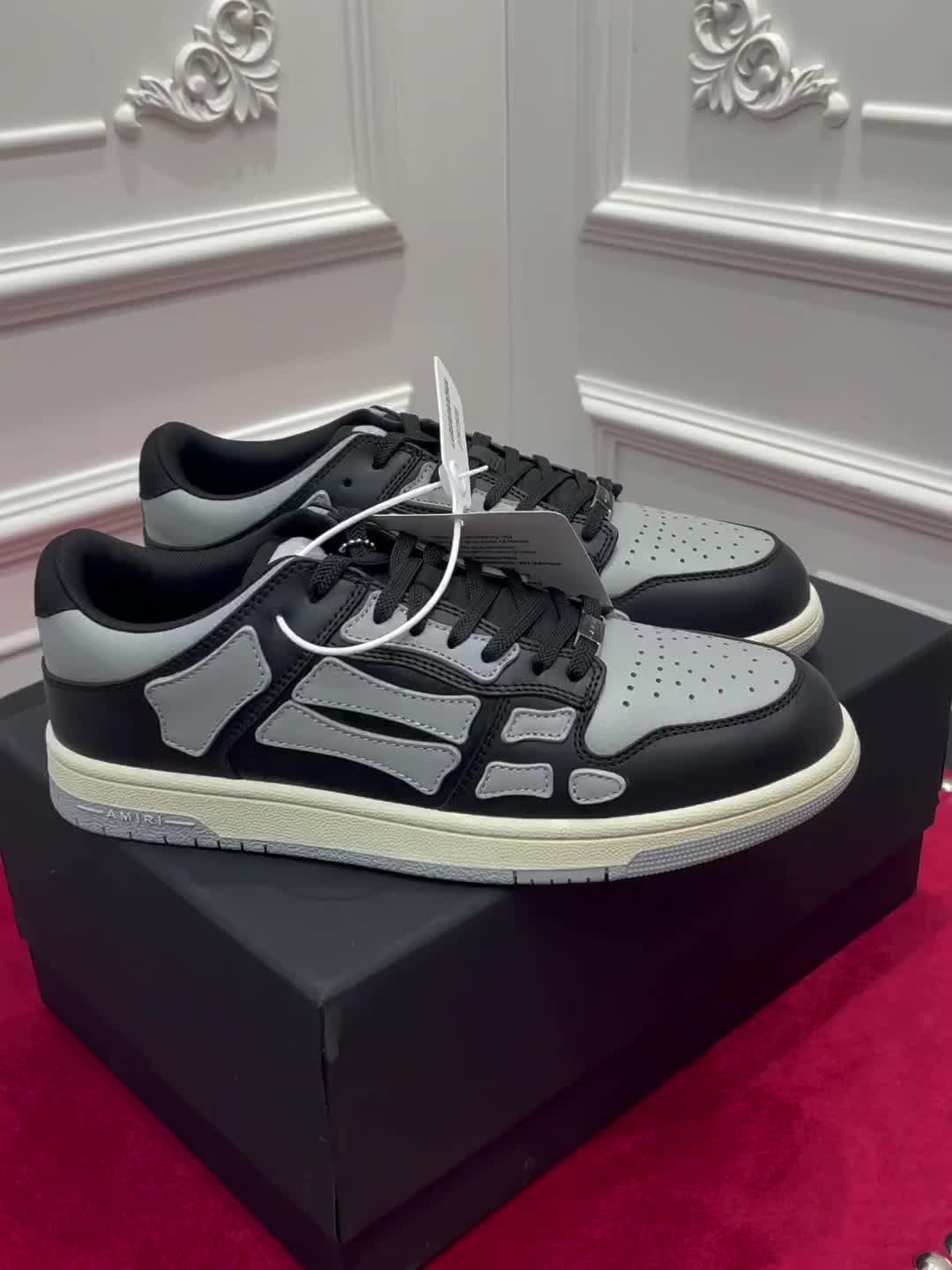 amiri skel top leather sneakers