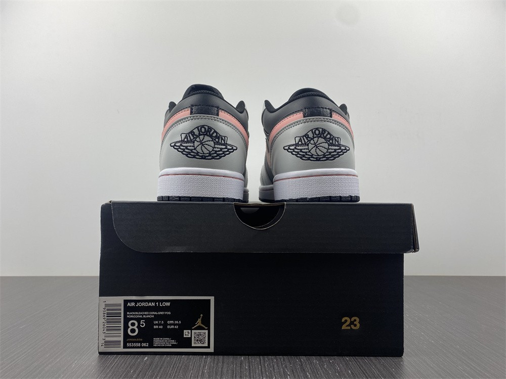 air jordan 1 low white grey black pink 553558-062