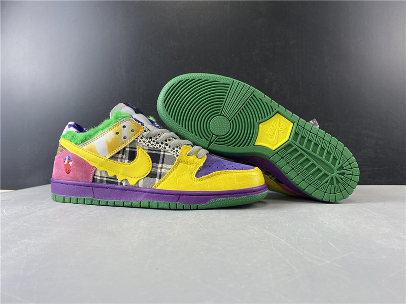 nike sb dunk low pro iw purple yellow violet 318403-137