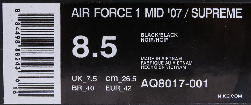 nike air force 1 mid nba black aq8017-001