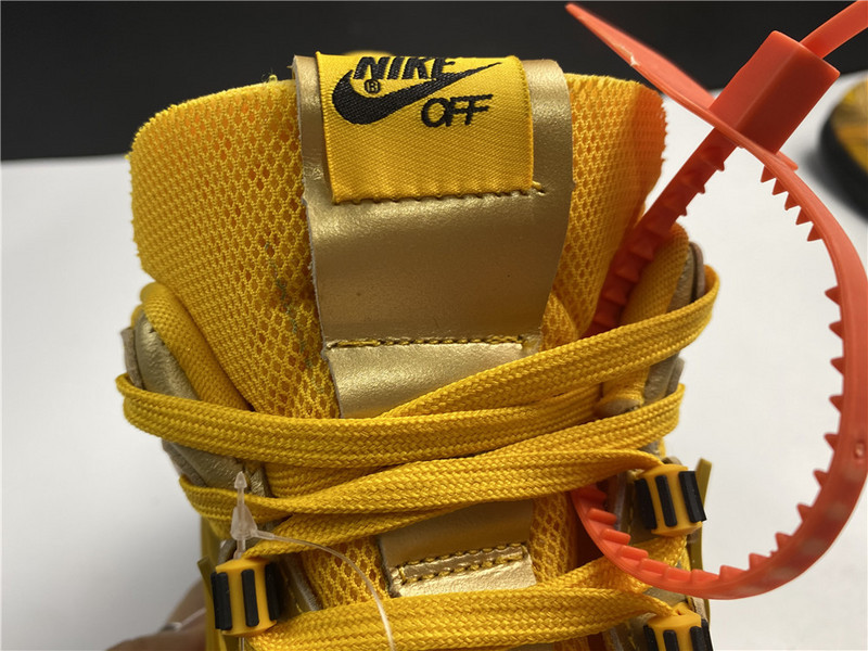 owt x nike air rubber dunk “university gold cu6015-700