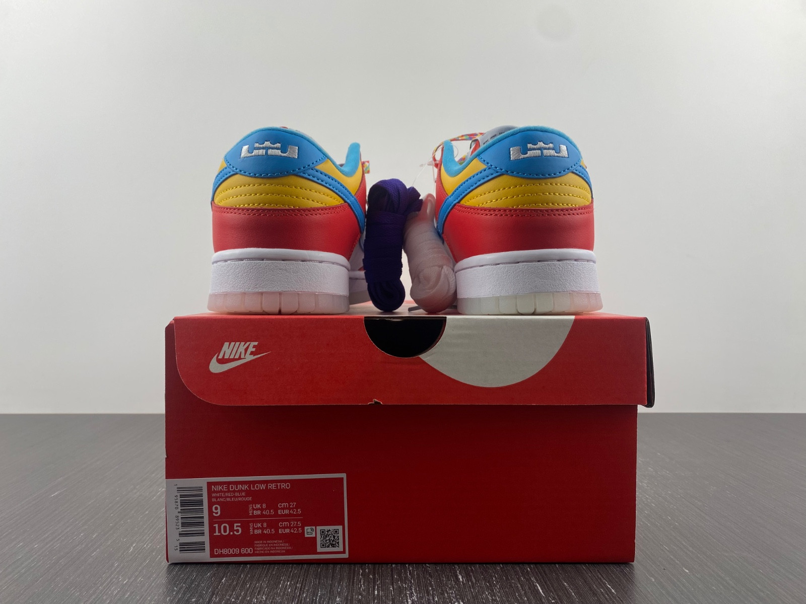 nike dunk low qs lebron james fruity pebbles dh8009-600