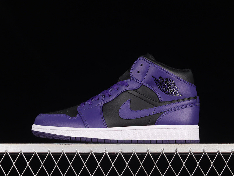 jordan 1 mid purple black (women''s) - bq6472-051
