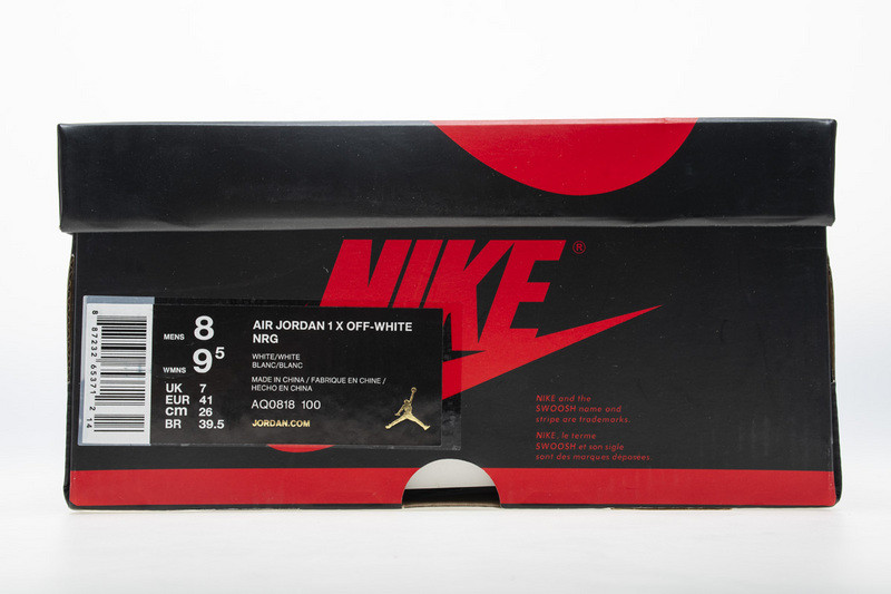 owt nike air jordan 1 retro high white aq0818-100