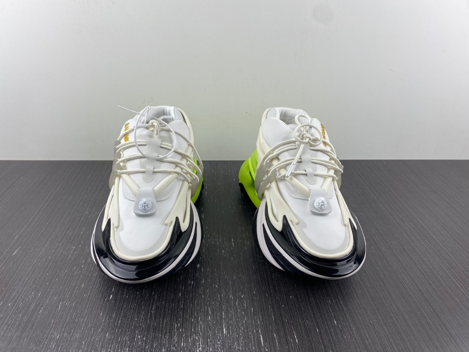 balmain neoprene and leather unicorn low-top sneakers am1vj309