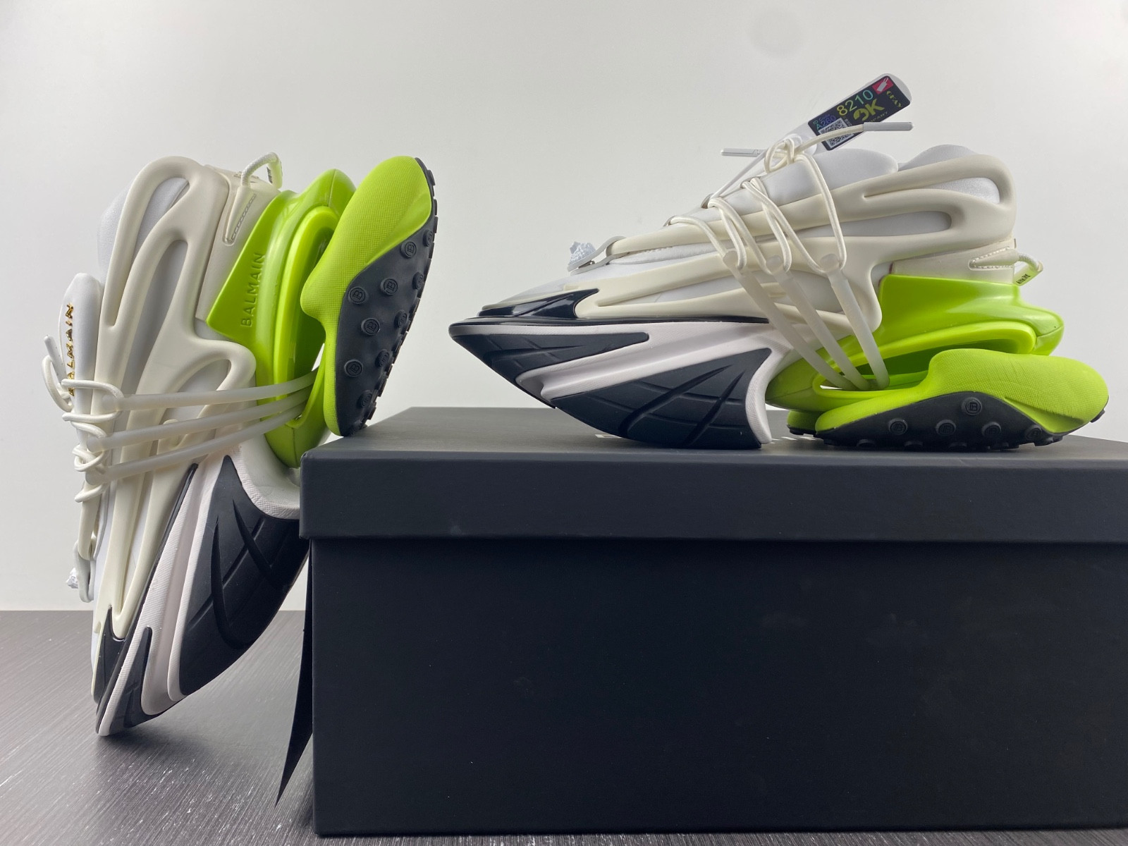 balmain neoprene and leather unicorn low-top sneakers am1vj309