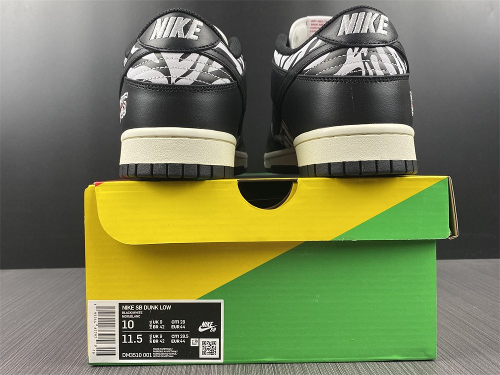 quartersnacks x nk sb dunk " zebra" dm3510-001