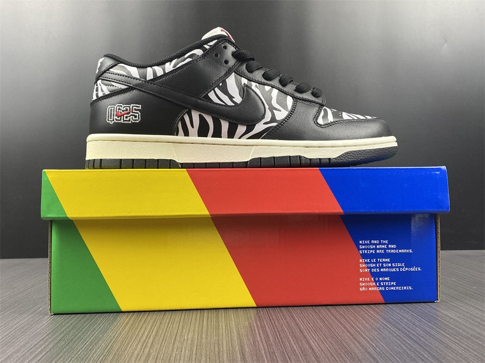 quartersnacks x nk sb dunk " zebra" dm3510-001