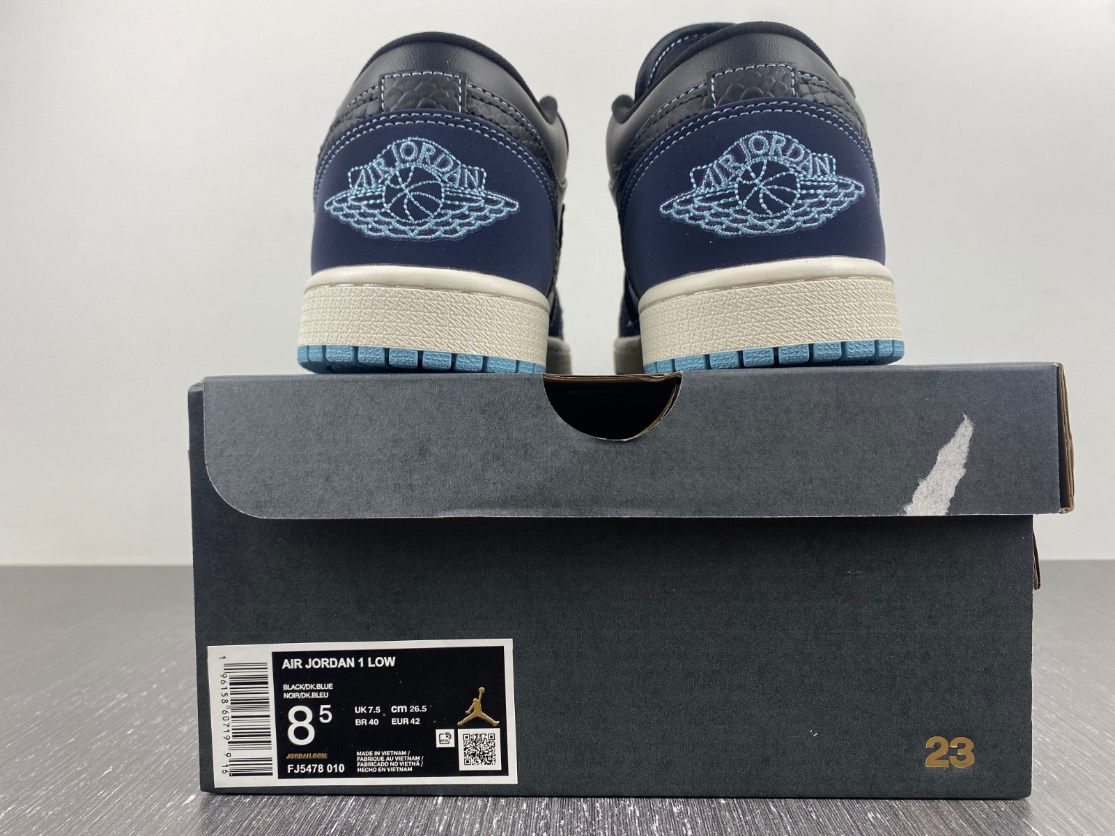 air jordan 1 low navy black snakeskin fj5478-010