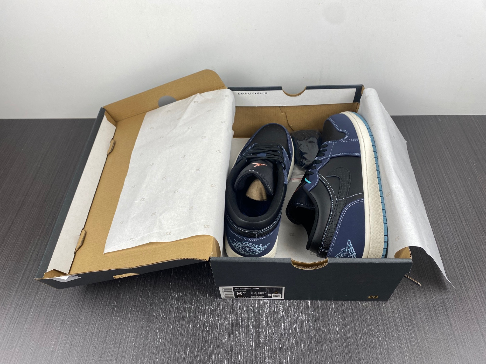 air jordan 1 low navy black snakeskin fj5478-010