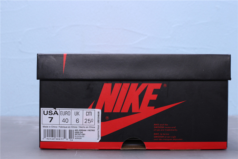 2019 air jordan 1 retro high og black/gym red dc7071-001