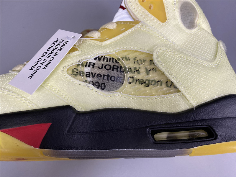 owt x air jordan 5 “sail” dh8565-100