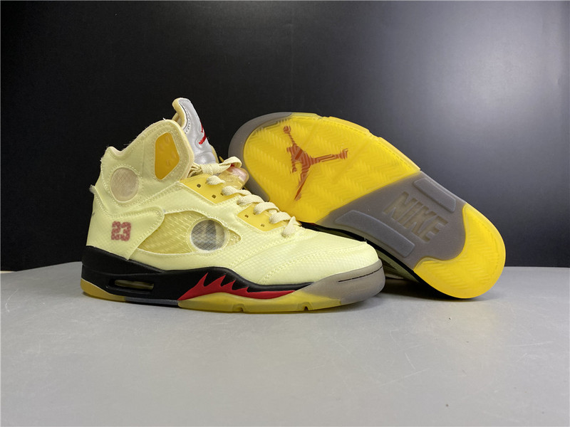 owt x air jordan 5 “sail” dh8565-100