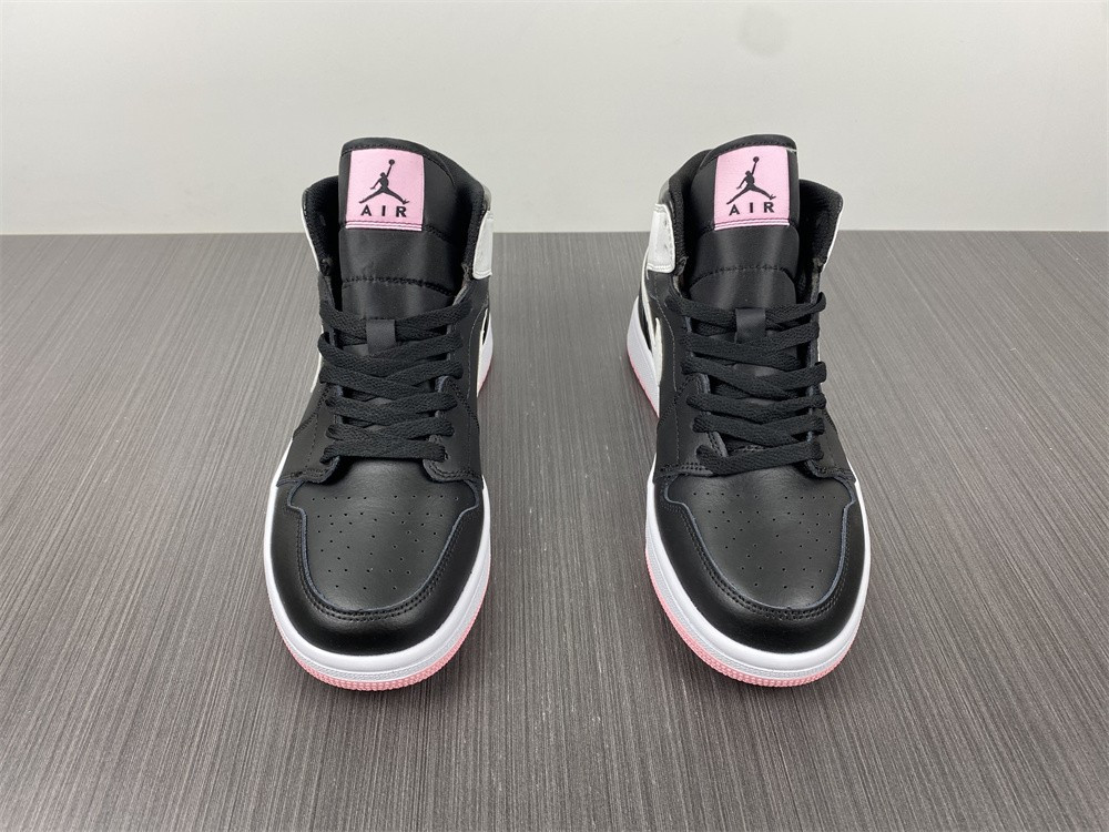 jordan 1 mid arctic pink black (gs) - 555112-061