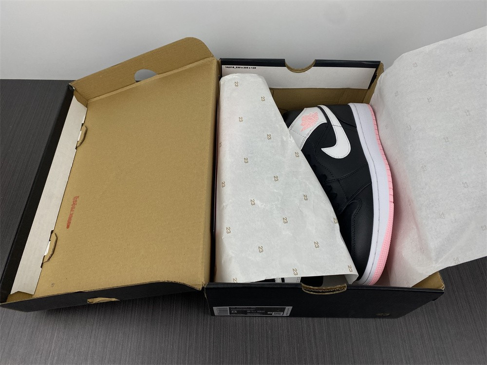 jordan 1 mid arctic pink black (gs) - 555112-061
