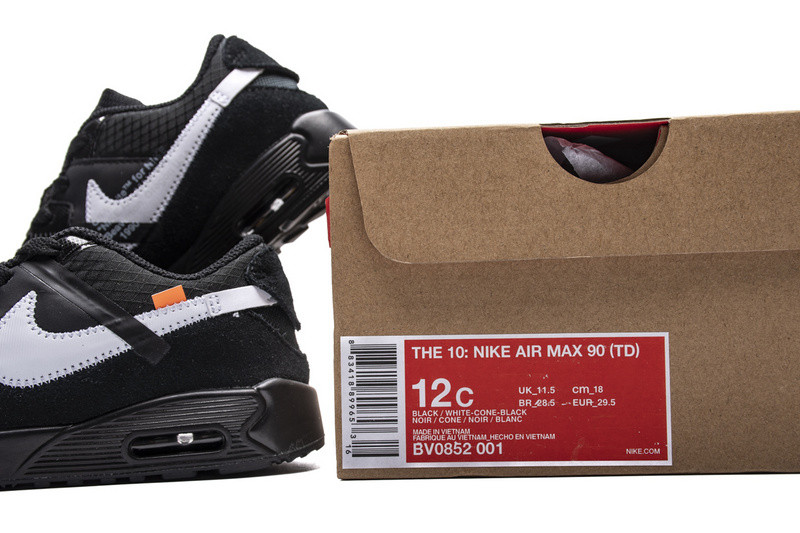 owt x nike air max 90 bt“all black”bv0852-001