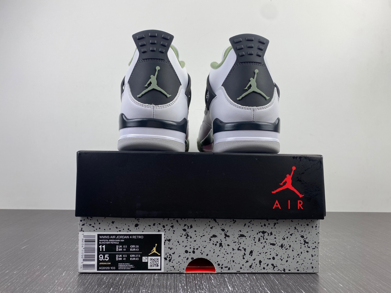 air jordan 4 seafoam oil green wmns aq9129-103