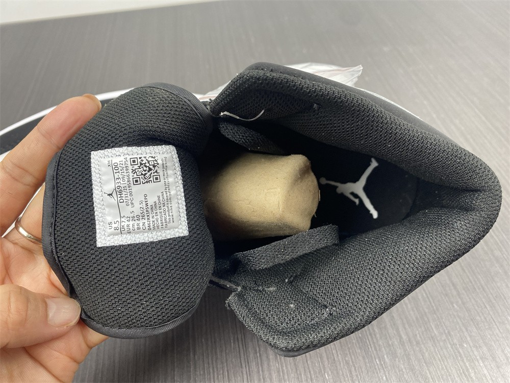 air jordan 1 mid white black Di*m*nd dh6933-100