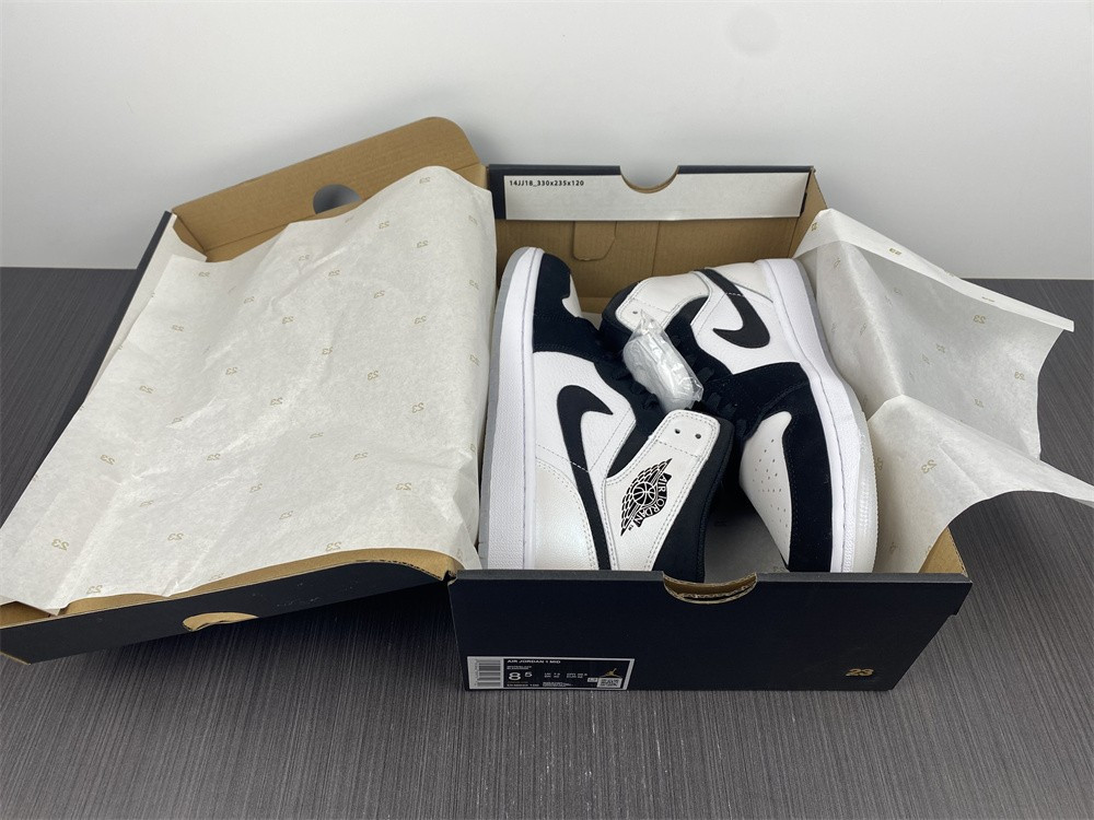air jordan 1 mid white black Di*m*nd dh6933-100