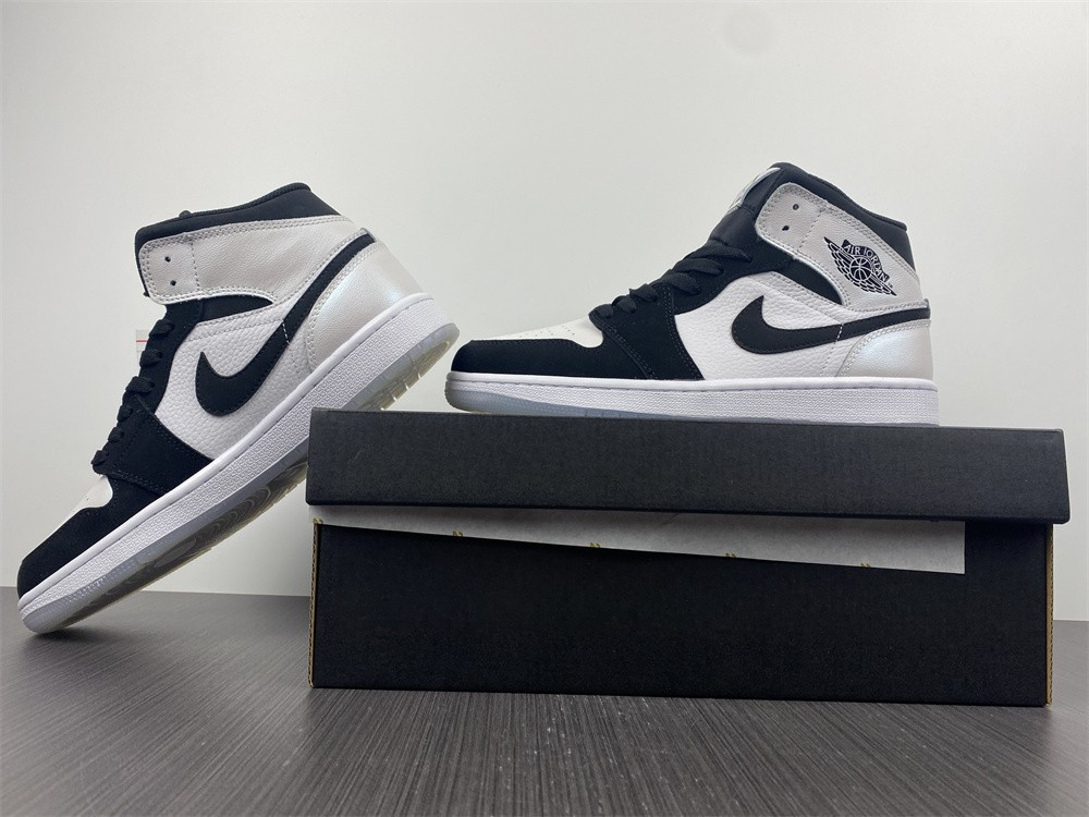 air jordan 1 mid white black Di*m*nd dh6933-100