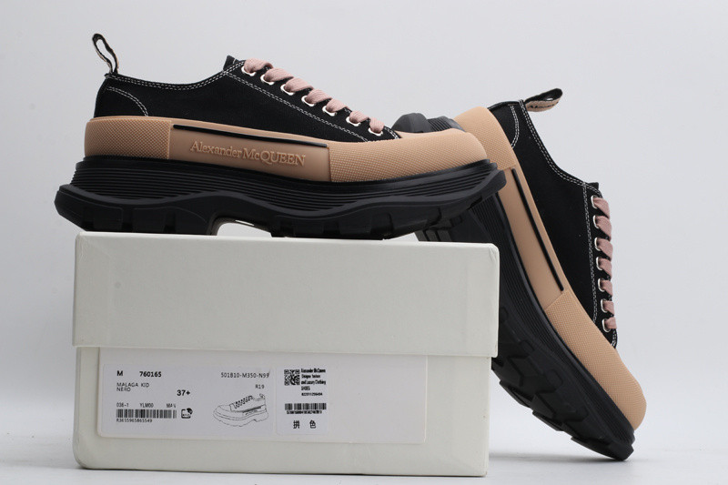 alex mcq tread slick lace up in black & brown