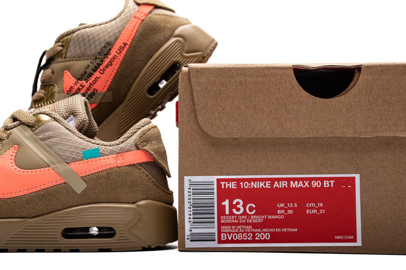 owt x nike air max 90 bt“desert ore”bv0852-200
