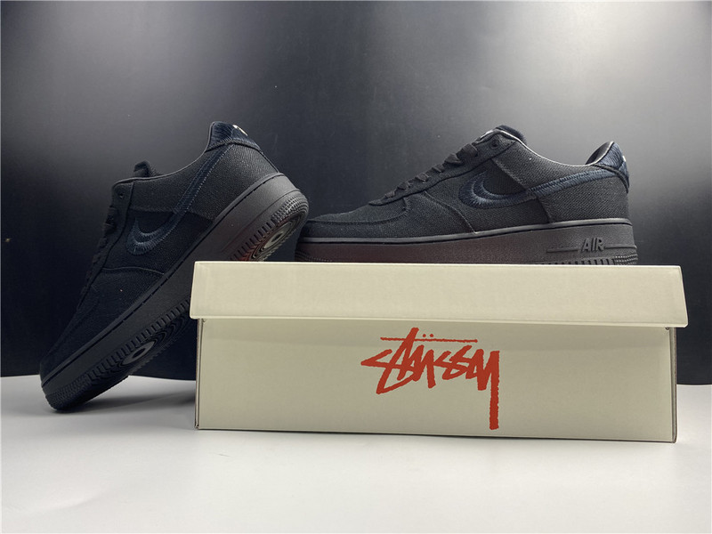 stussy x nike air force 1 low “black” cz9084-001