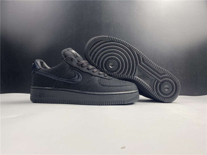 stussy x nike air force 1 low “black” cz9084-001
