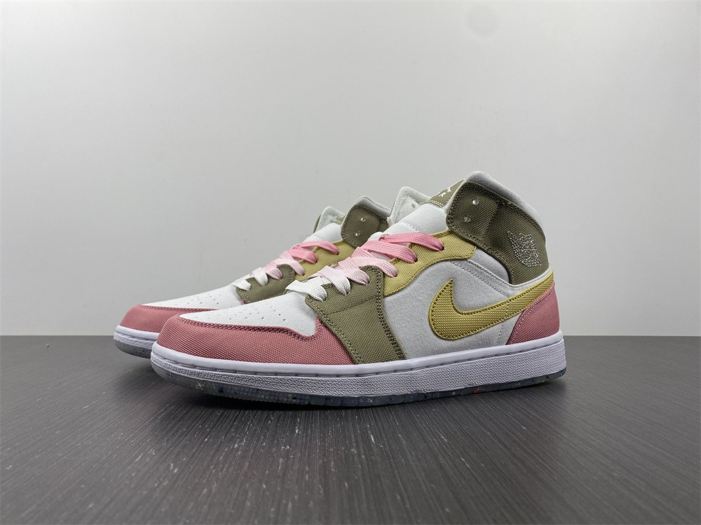 jordan 1 mid se pastel vivid green grind (gs) dj0338-100