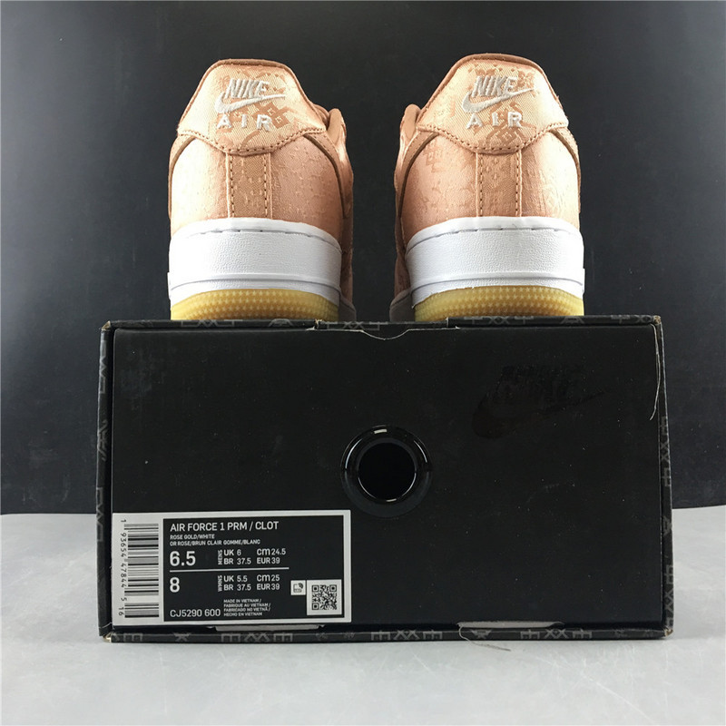 clot x nike air force 1 low rose gold cj5290-600