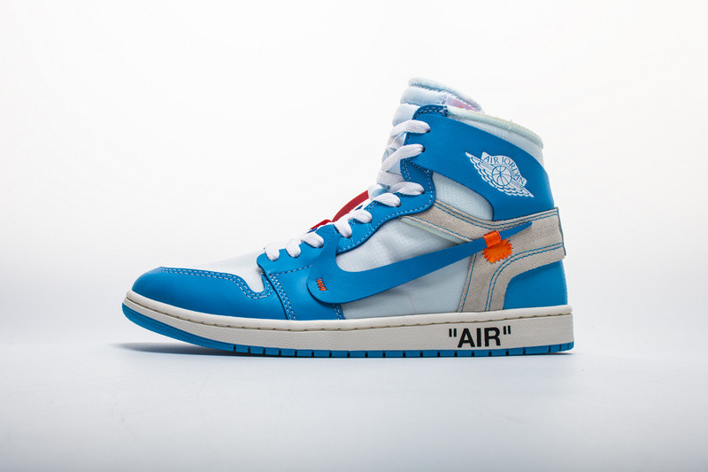 owt nike air jordan 1 unc blue aq0818-148