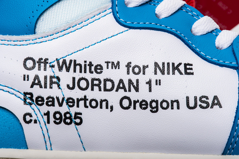 owt nike air jordan 1 unc blue aq0818-148