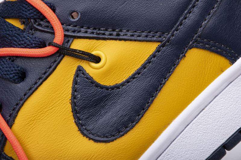 owtx nike dunk sb low white michigan ct0856-700