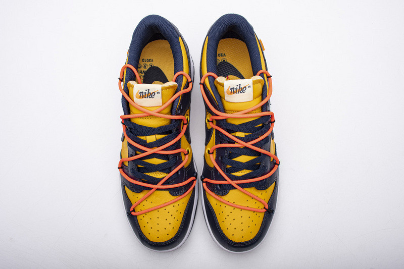 owtx nike dunk sb low white michigan ct0856-700