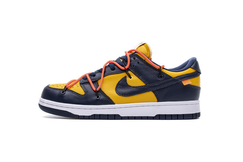 owtx nike dunk sb low white michigan ct0856-700