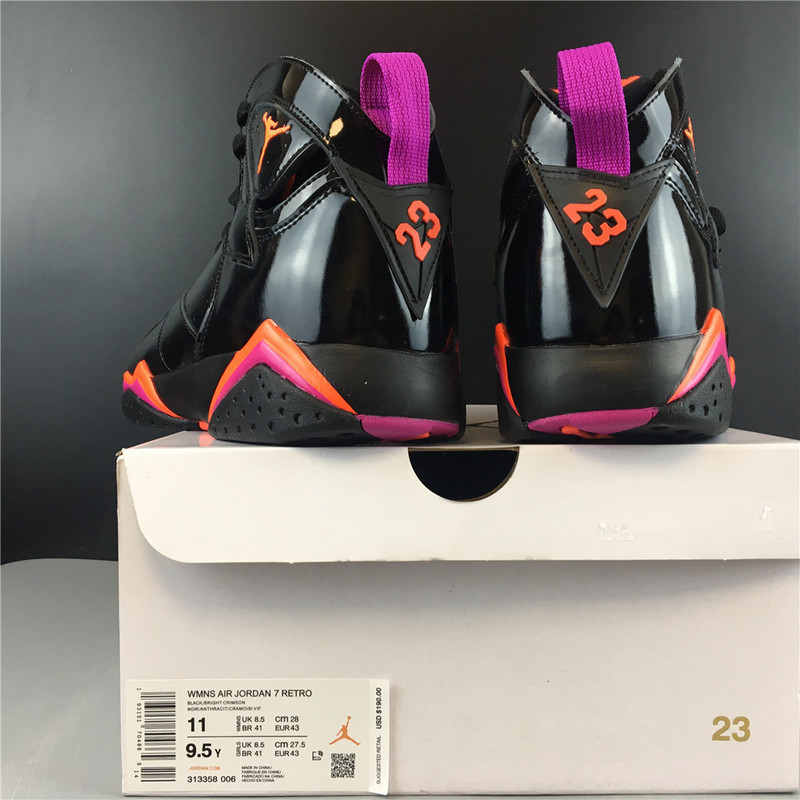jordan 7 retro black patent (w) 313358-006