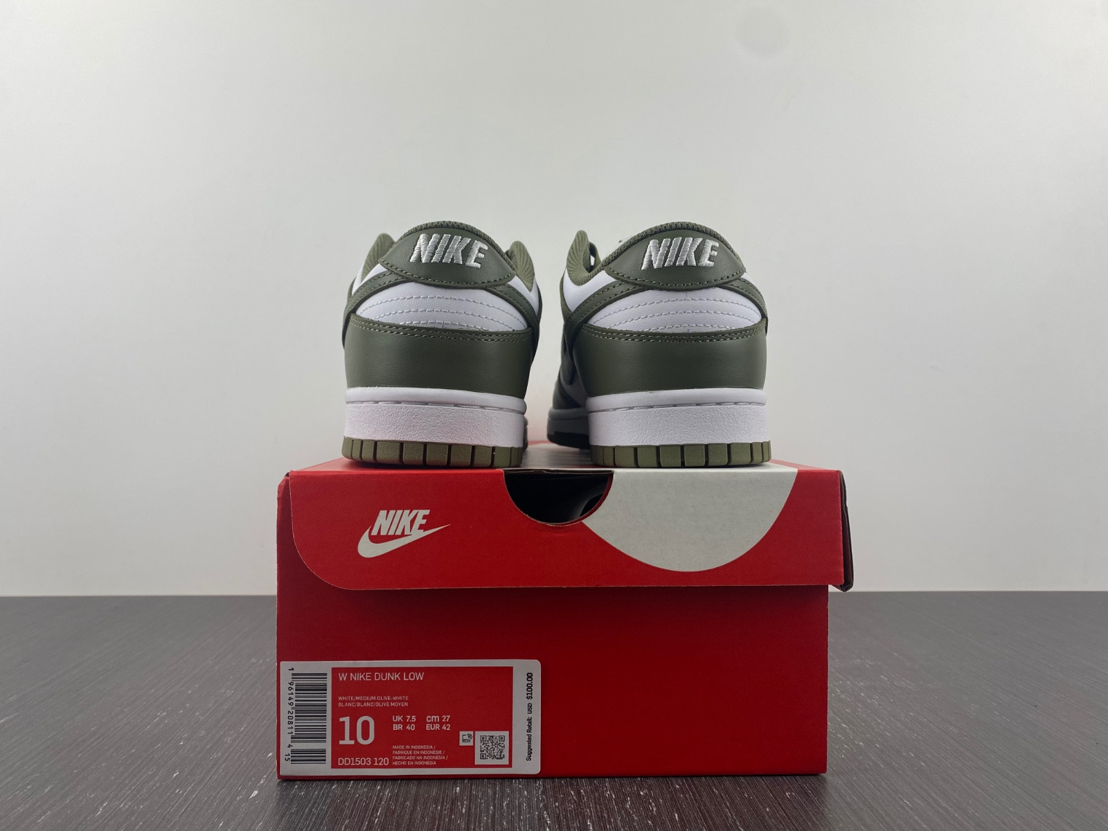 nike dunk low medium olive (w) - dd1503-120