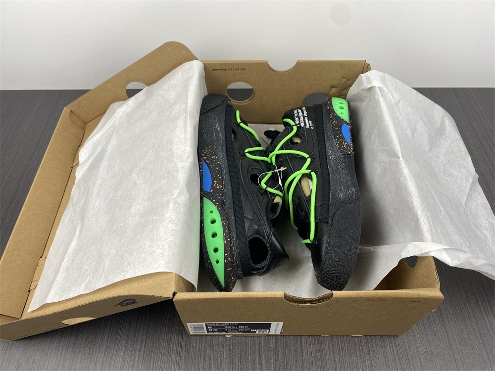 owt x nike blazer low black green dh7863-001