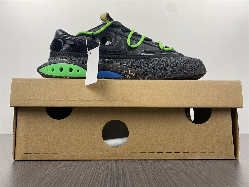owt x nike blazer low black green dh7863-001
