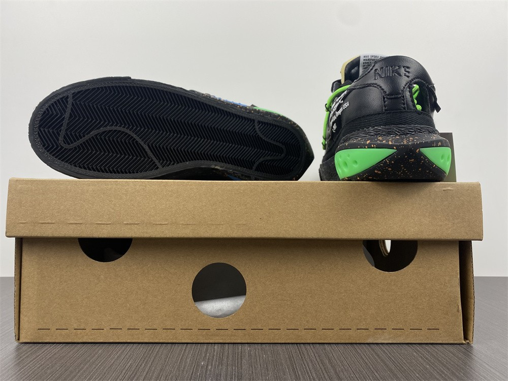 owt x nike blazer low black green dh7863-001