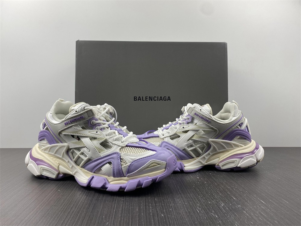 Ba*len*cia*ga track trainer 4.0 white &purple&grey